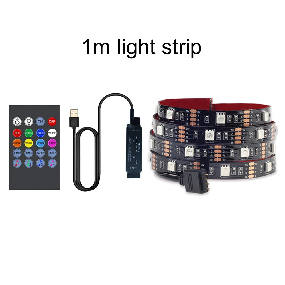 TV Backlight Music Sync USB Powered RGB LED Strip Light for 15 - 80 Inch TV, Mirror, PC