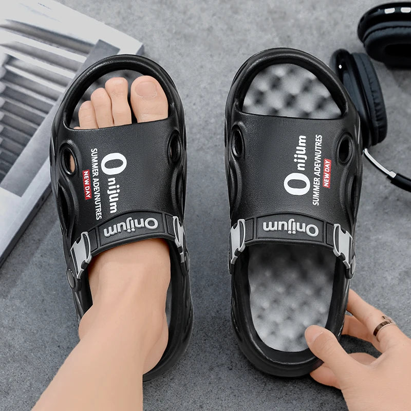 Summer Men's Massage Slippers Indoor Outdoor Sandals Beach Comfortable Soft Slides Clogs Casual Shoes Men Women Home Slippers
