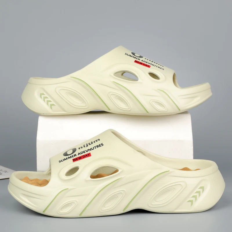 Summer Men's Massage Slippers Indoor Outdoor Sandals Beach Men Casual Shoes Comfortable Slides Flip-flop Men Women Home Slippers