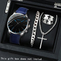 4 Pcs/set, Casual Men's Watchs Men's Watch Set Quartz Watch PU Leather Strap, The Most Ideal Gift for Men!
