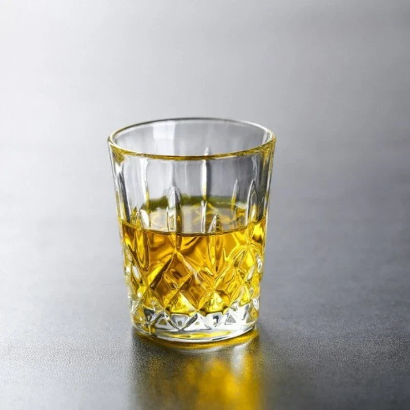 Dlight Decor 6pc Retro Engraved Glass Set Whisky, Beer, Juice & Water Cups