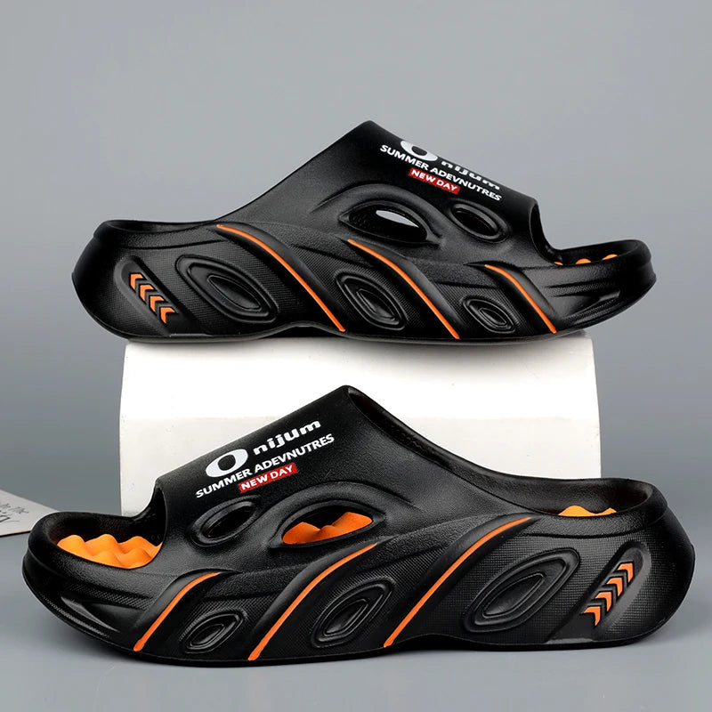 Summer Men's Massage Slippers Indoor Outdoor Sandals Beach Men Casual Shoes Comfortable Slides Flip-flop Men Women Home Slippers