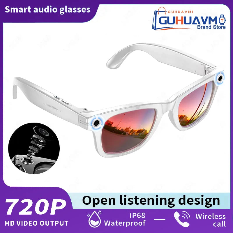 AI Smart Glasses with 8MP Camera Video Recording 100+ Languages Translation Sunglasses Bluetooth Call Music Play Men Women 2025