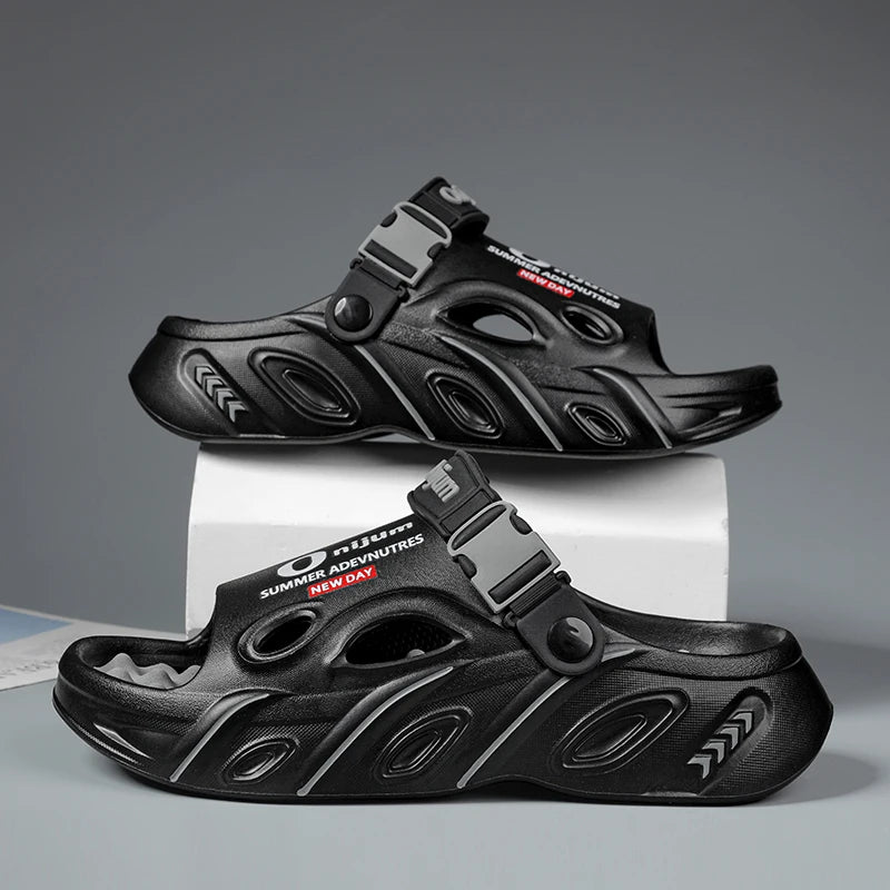 Summer Men's Massage Slippers Indoor Outdoor Sandals Beach Comfortable Soft Slides Clogs Casual Shoes Men Women Home Slippers