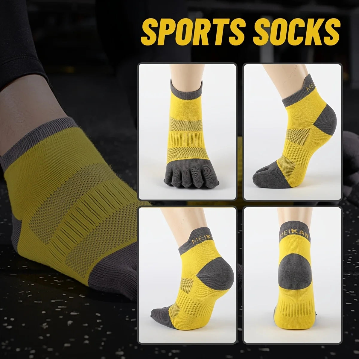 Sport Short Five Finger Socks s Breathable Comfortable Shaping Anti Friction Men's Socks With Toes Outdoor Basketball Travel