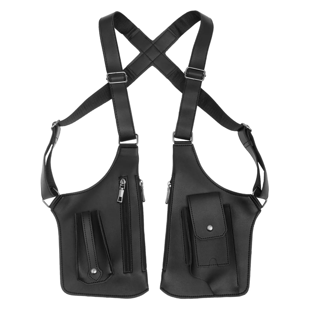 Double Shoulder Armpit Bag for Men Anti Theft Hidden Adjustable Strap Holster Water Resistant Crossbody Pack for Work Travel