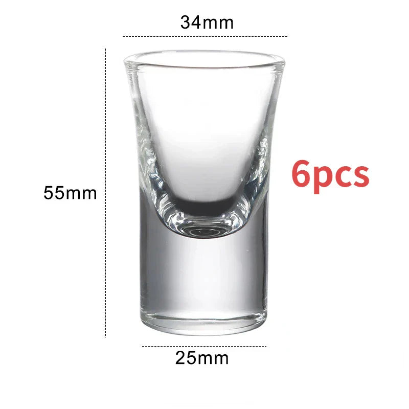 Dlight Decor 6pc 15ml Shot Glass Set – Thick Bottom Mini Liquor Cups