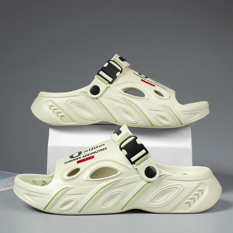 Summer Men's Massage Slippers Indoor Outdoor Sandals Beach Comfortable Soft Slides Clogs Casual Shoes Men Women Home Slippers