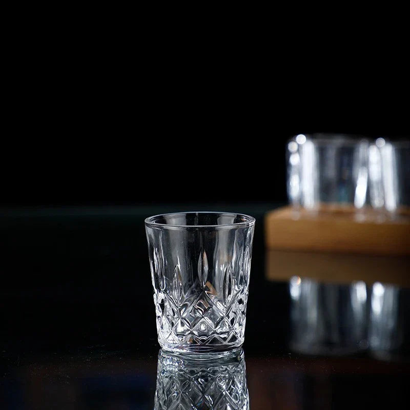 Dlight Decor 6pc Retro Engraved Glass Set Whisky, Beer, Juice & Water Cups