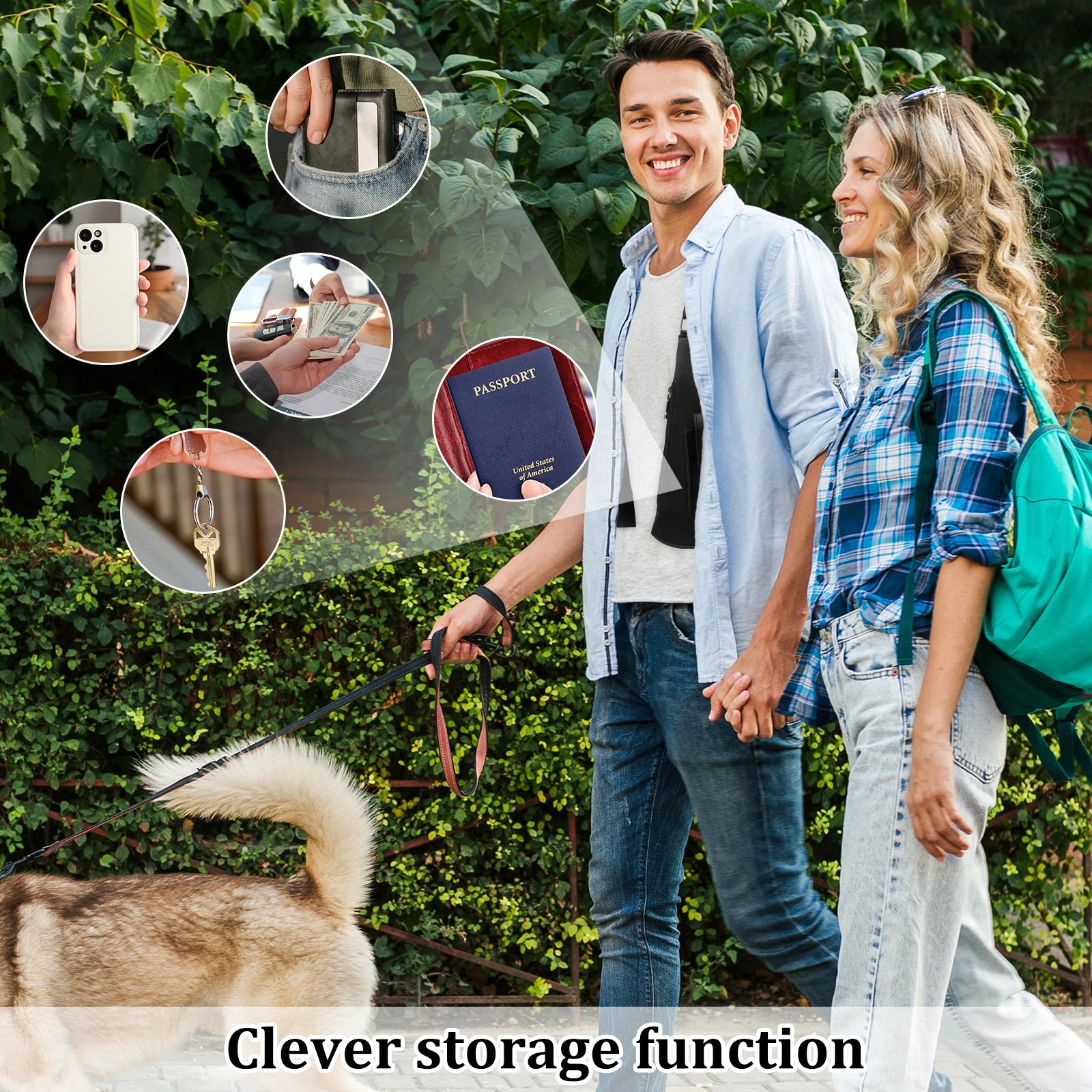 Double Shoulder Armpit Bag for Men Anti Theft Hidden Adjustable Strap Holster Water Resistant Crossbody Pack for Work Travel