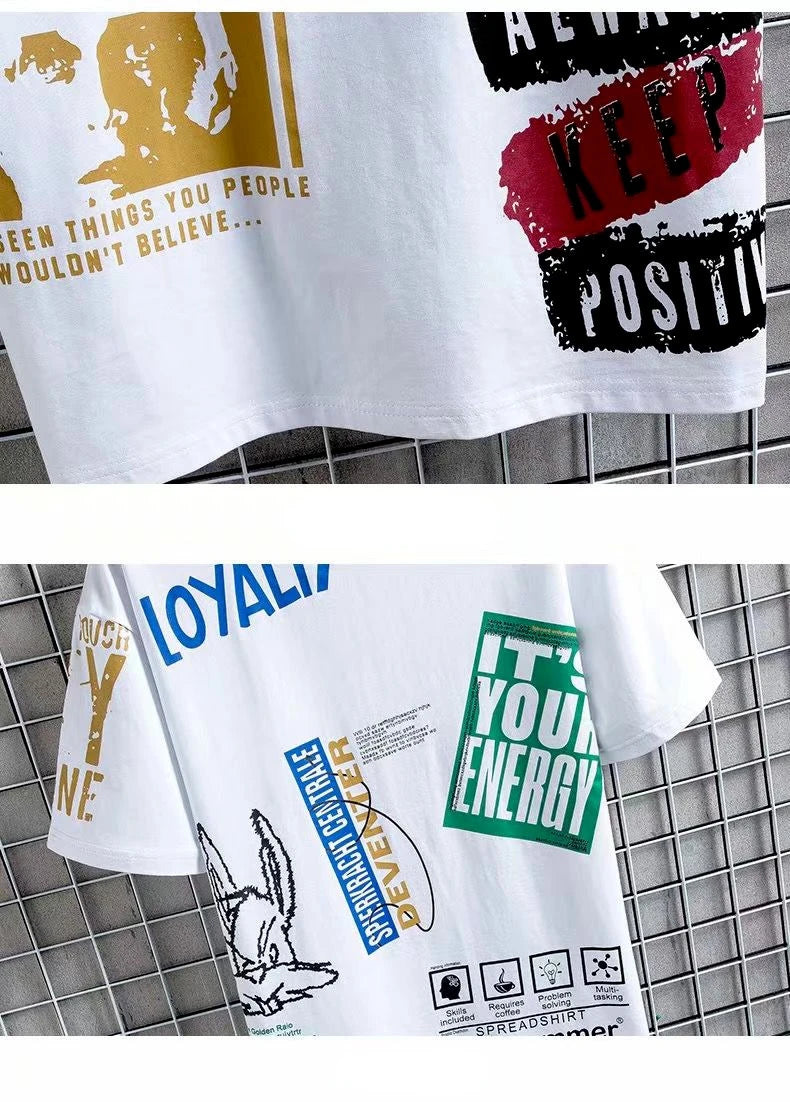 Suits for men Summer Casual Short Sleeve T-shirt + Shorts Sets sweatpants Anime Sporty Two-piece Stylish Sport Outfit T-shirts