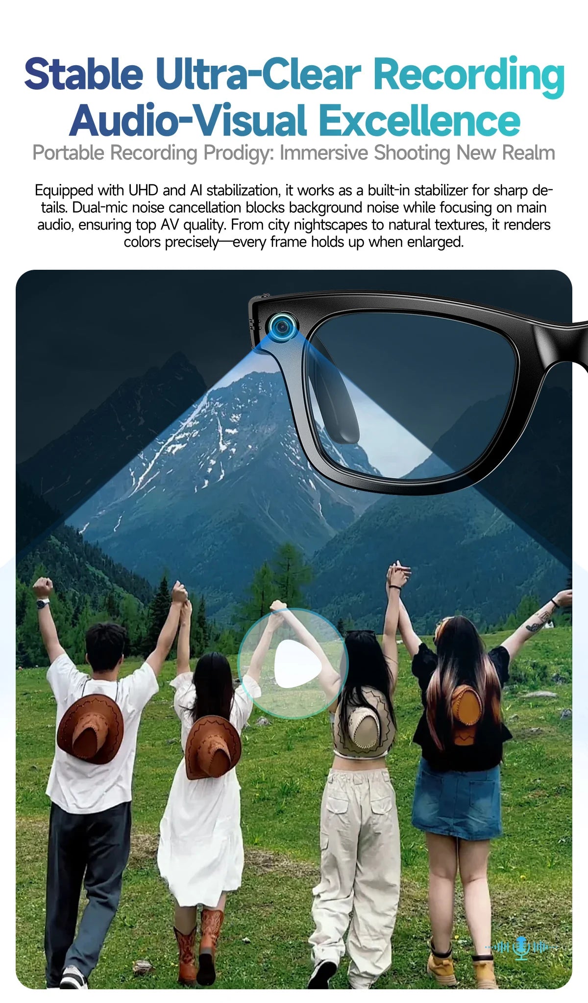 AI Smart Glasses with 8MP Camera Video Recording 100+ Languages Translation Sunglasses Bluetooth Call Music Play Men Women 2025