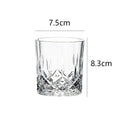 Dlight Decor 2pc 230ml Crystal Embossed Glass Cup Set – Whiskey, Wine & Water
