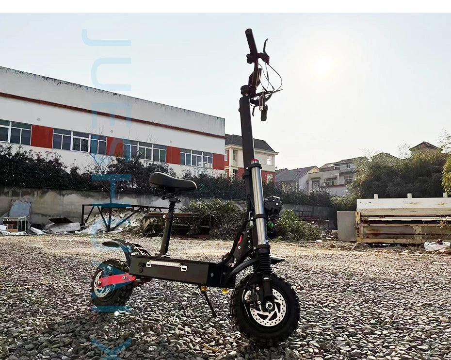 6000W Electric Scooter for Adults 85KM/H Max Speed Dual Motor 11" Off Road Tire E Scooter 30AH Lithium Battery Shock Absorption