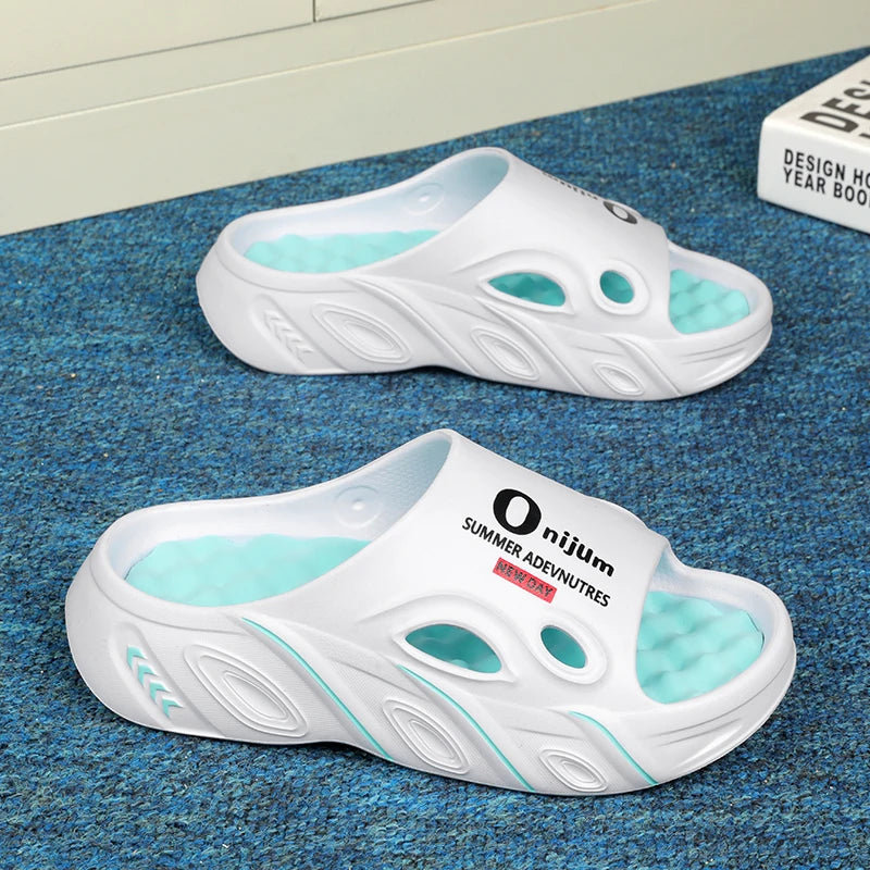 Summer Men's Massage Slippers Indoor Outdoor Sandals Beach Men Casual Shoes Comfortable Slides Flip-flop Men Women Home Slippers