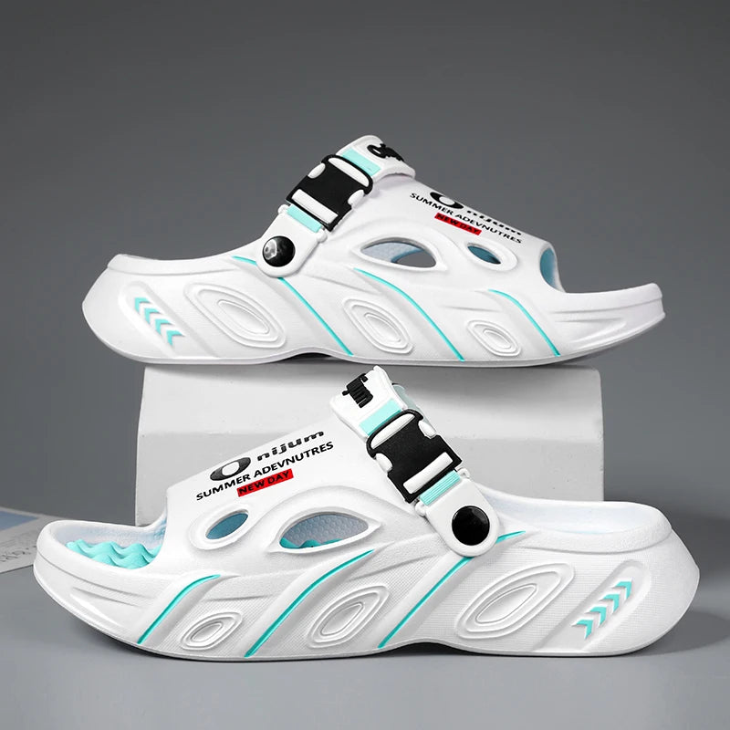 Summer Men's Massage Slippers Indoor Outdoor Sandals Beach Comfortable Soft Slides Clogs Casual Shoes Men Women Home Slippers