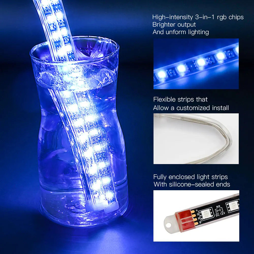 Motorcycle LED Light Strip Decoration Accesorios Moto Car Ambient Lamp Flexible SMD 5050 APP Music Control RGB Atmosphere Lamp