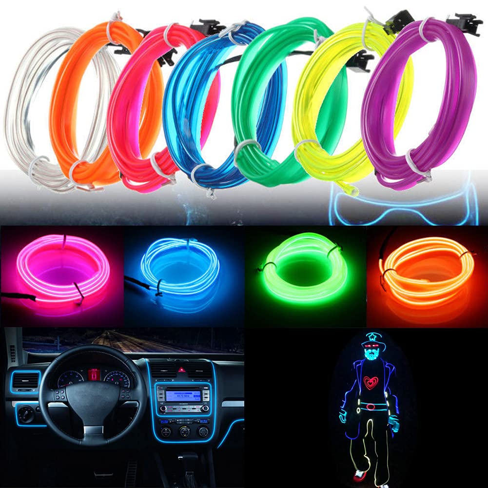 5M Car Interior Led Strip Light Neon EL Wiring Decorative Lamp For Auto DIY Flexible Ambient Light USB Party Atmosphere Diode