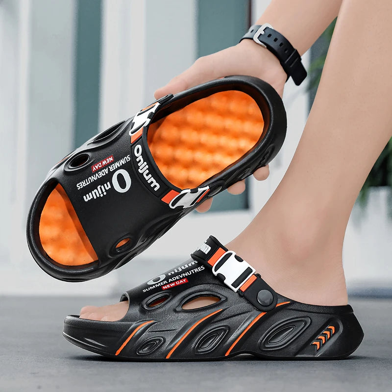 Summer Men's Massage Slippers Indoor Outdoor Sandals Beach Comfortable Soft Slides Clogs Casual Shoes Men Women Home Slippers