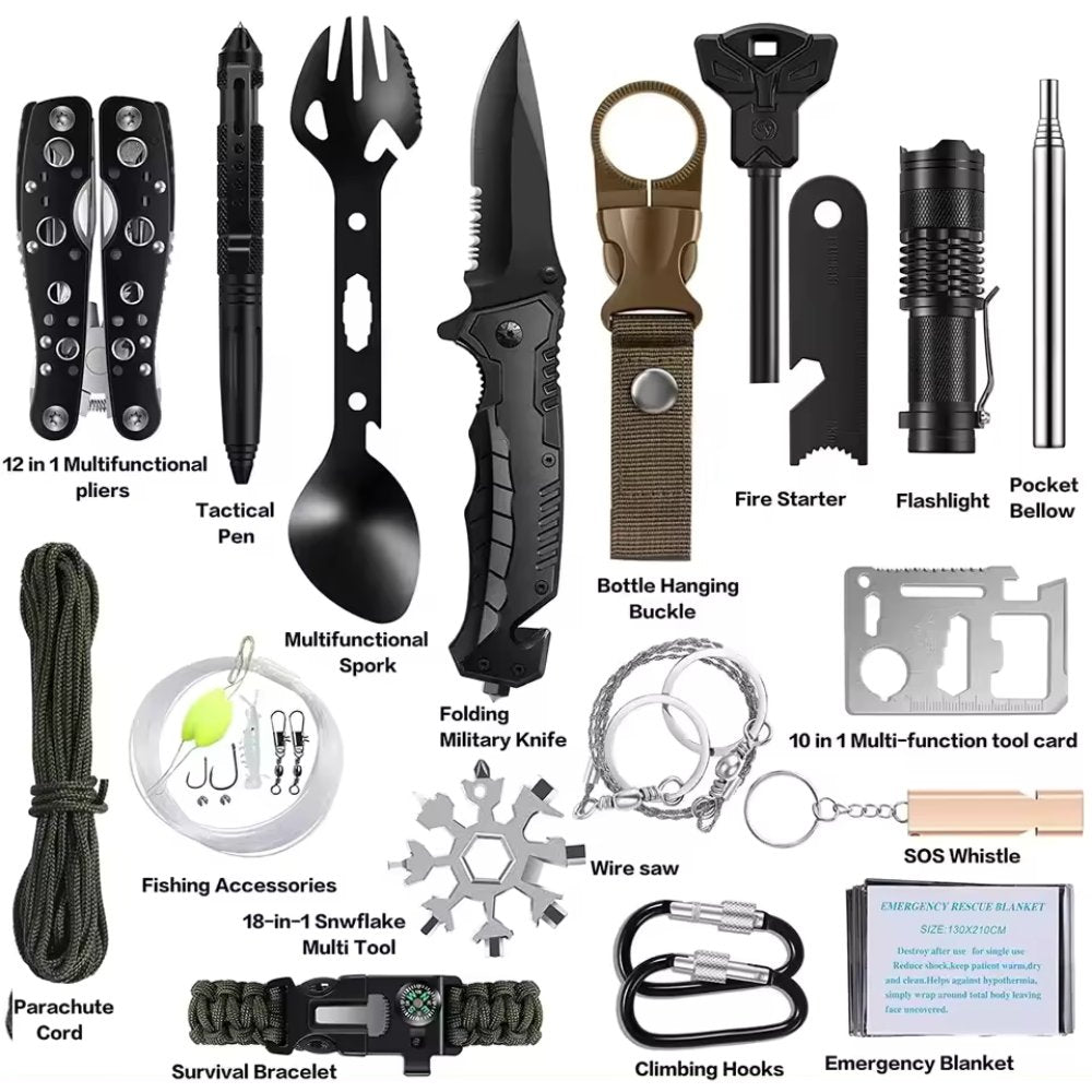 31 Pieces in 1 Bag Survival Gear and Equipment